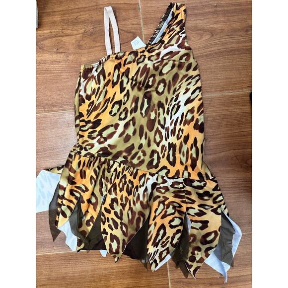 Dance Costume Medium Child Brown A Wish Come True V389 Jazz Tap Acro Flinstones - Picture 1 of 2